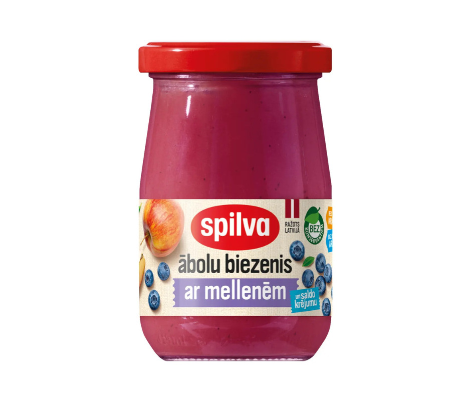 Ābolu biezenis ar mellenēm un saldo krējumu 300g, Spilva.