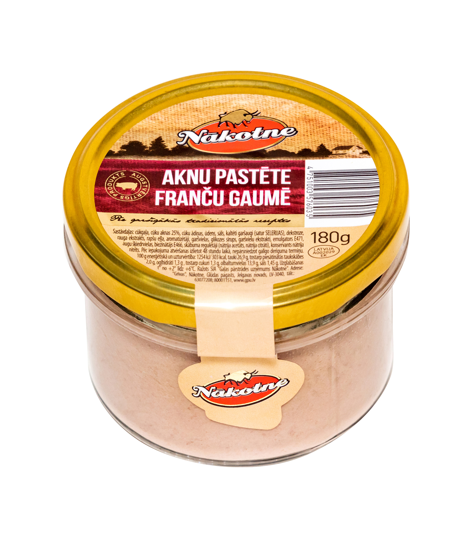 Aknu pastēte franču gaumē 180g, GPU Nākotne