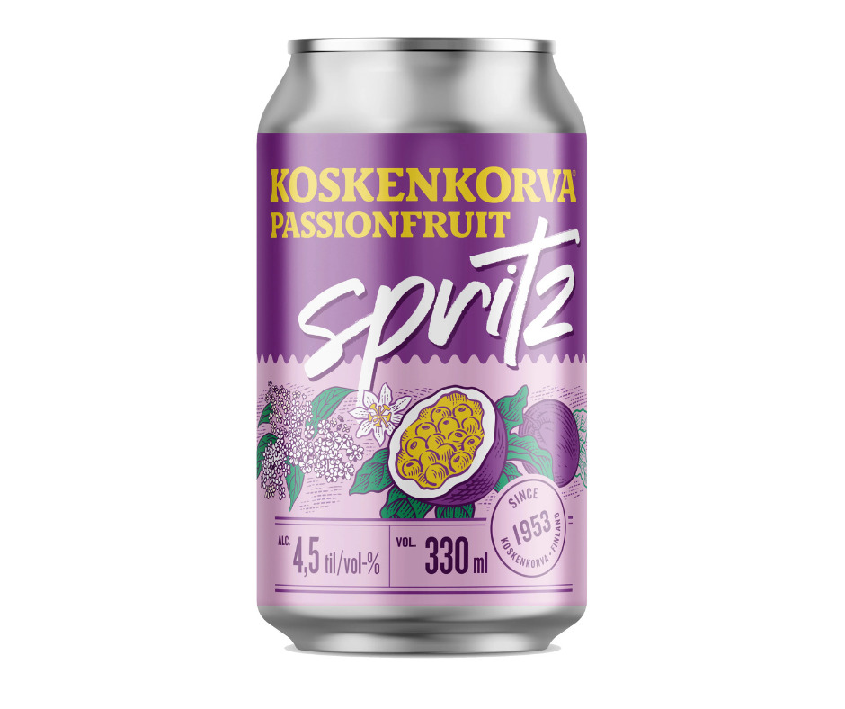 Alk.kokt. Koskenkorva Spritz Passionfruit 4.5% 0.33l CAN