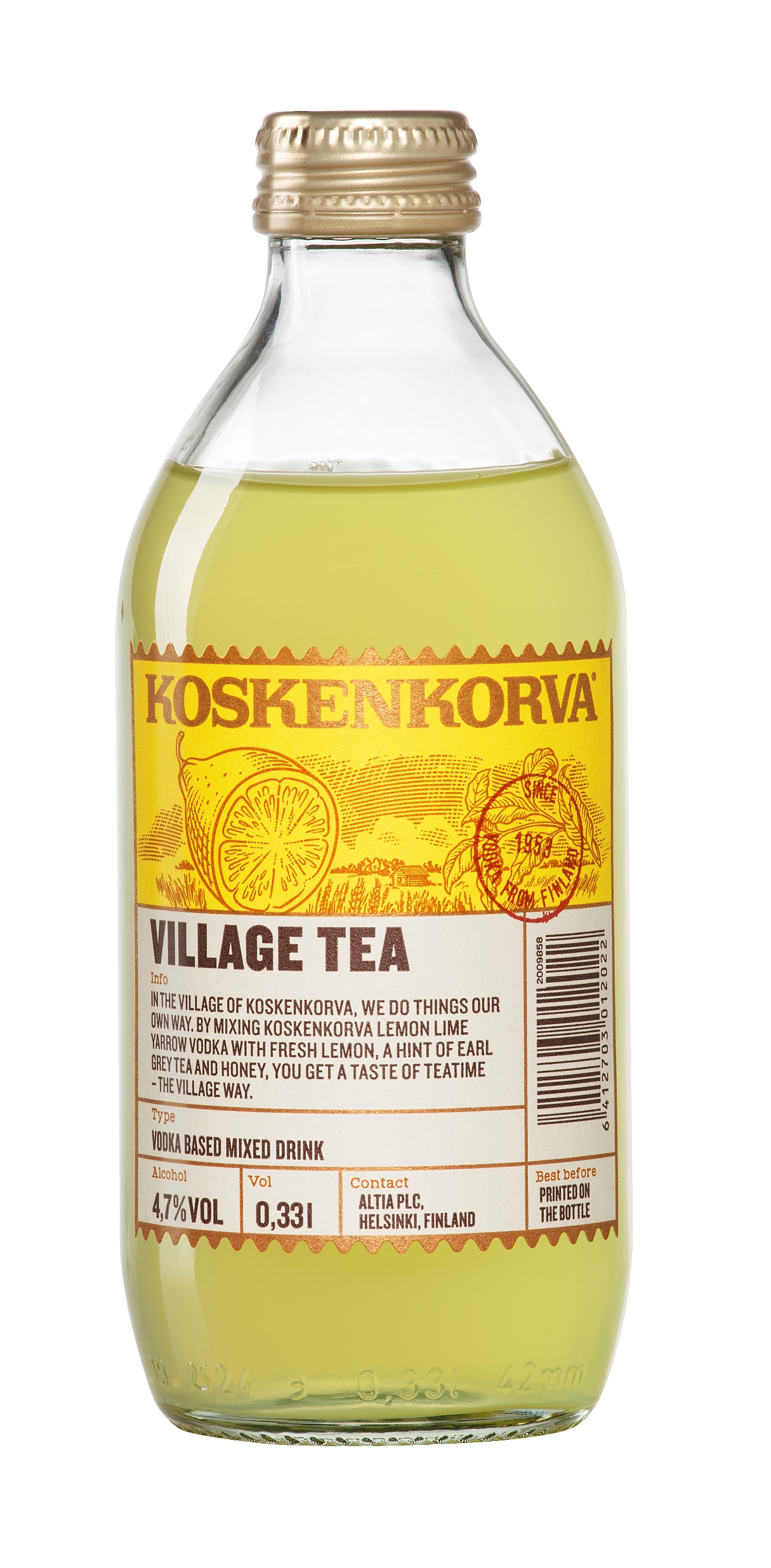 Alk. kokt. Koskenkorva Village Tea 4.7% 0.33l