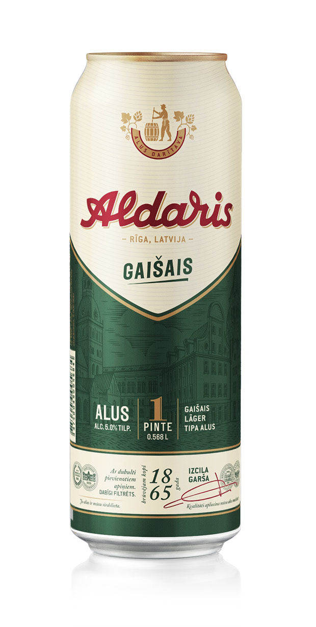 Alus Aldaris gaišais 5.0% 0.568l CAN