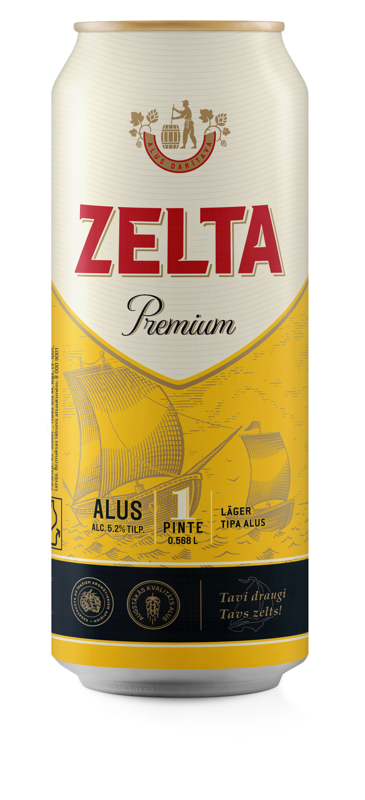 Alus Aldaris Zelta Premium 5.2% 0.568l CAN