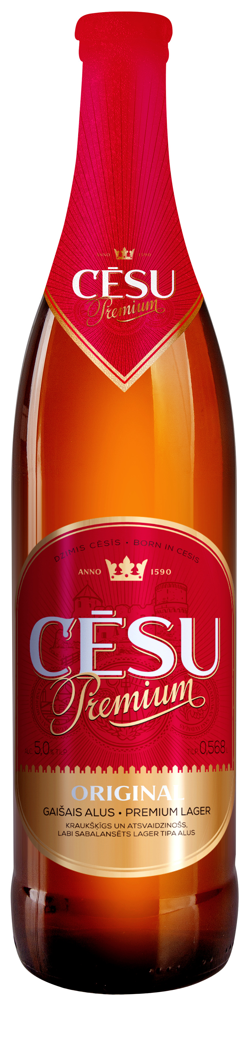 Alus gaišais Cēsu Premium Original 5% 0.568l