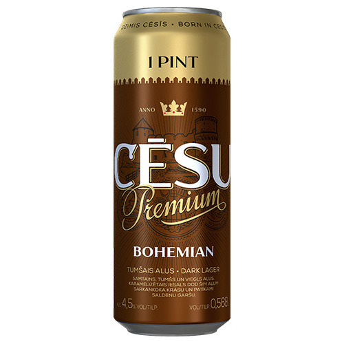 Alus tumšais Cēsu Premium Bohemian 4.5% 0.568l CAN