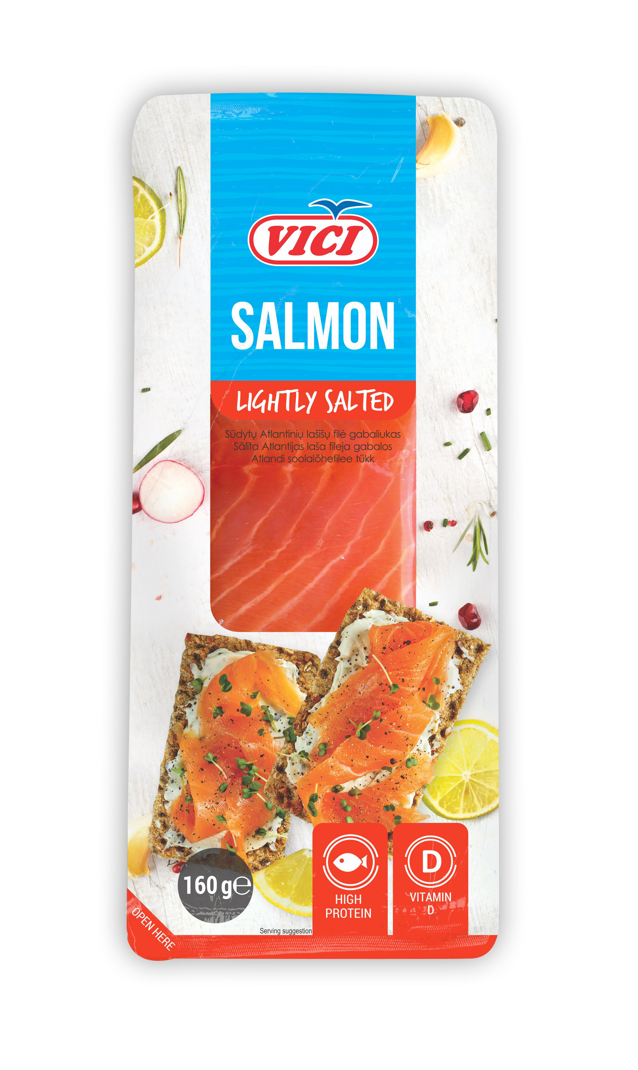 Atlantijas laša fileja mazsālīta vak.160g, Viči