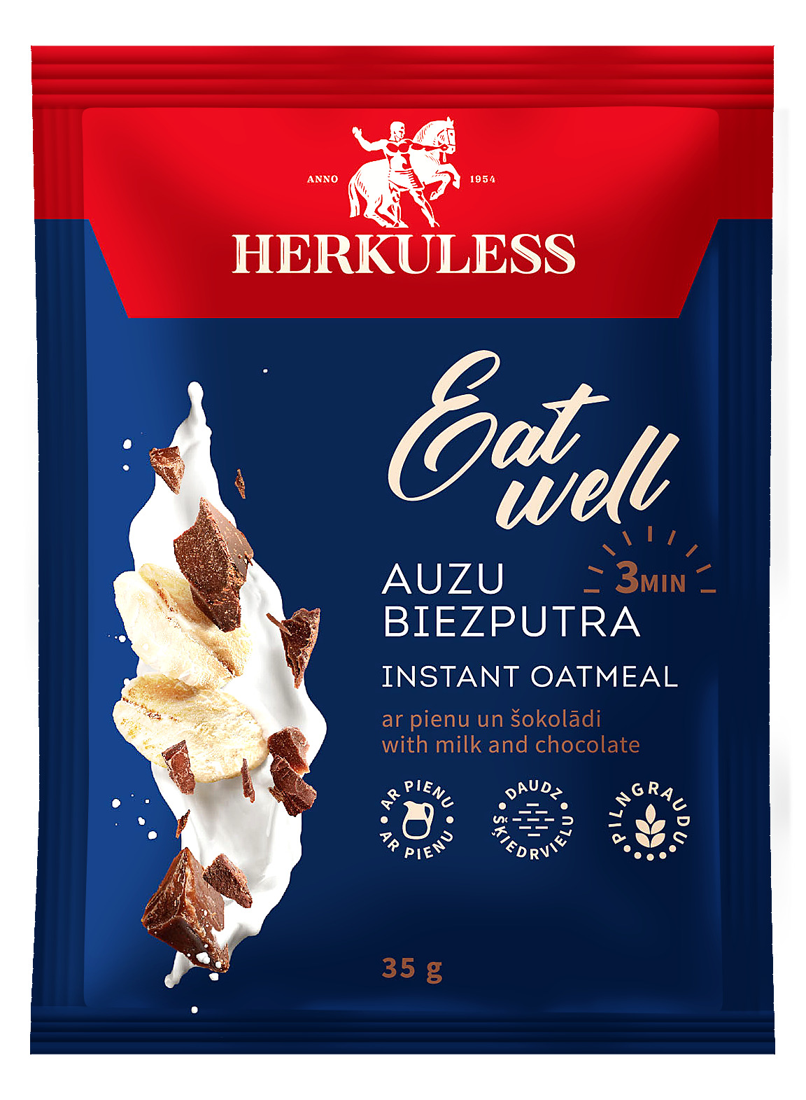 Ātri vārāmā auzu biezputra šok., piena 35g, Herkuless