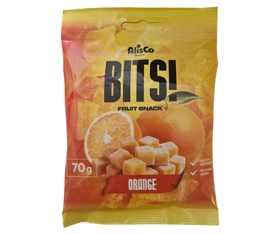 Augļu našķis apelsīnu Bits! 70g, Alis Co