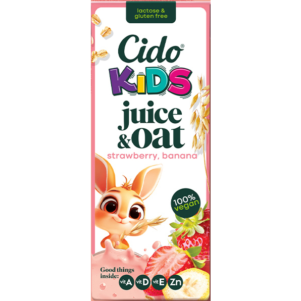 Auzu dzēriens ar banānu un zemeņu biezeņiem 0.2l, Cido