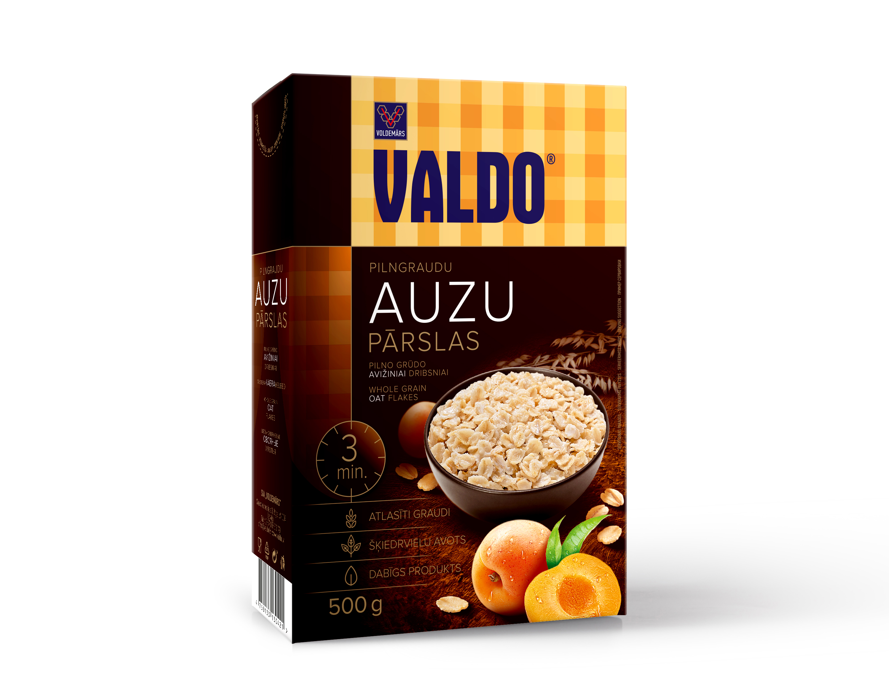 Auzu pārslas pilngraudu 500g, Valdo