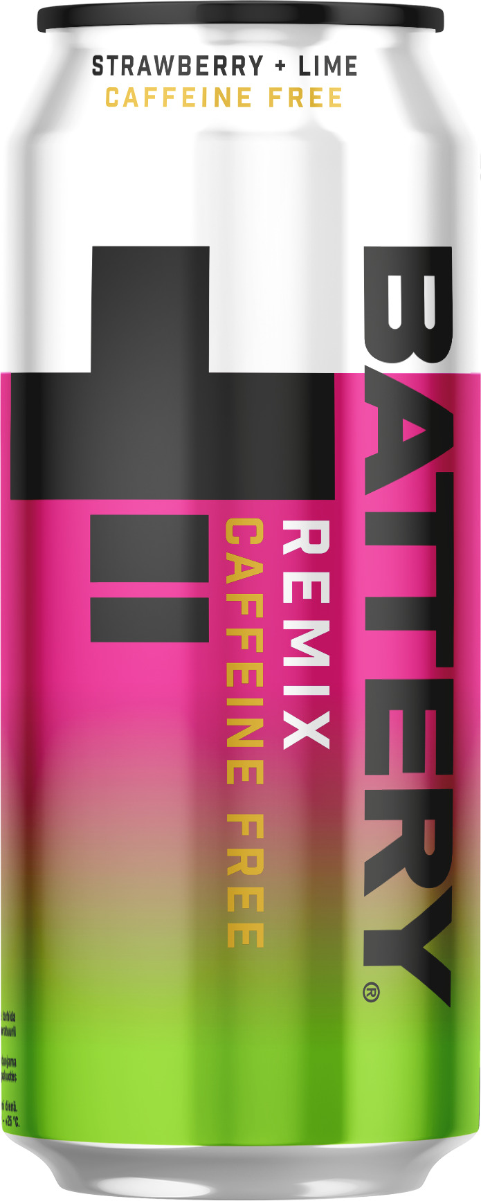 B/a gāzēts dzēriens Caffeine Free Remix 0.5l CAN, Battery
