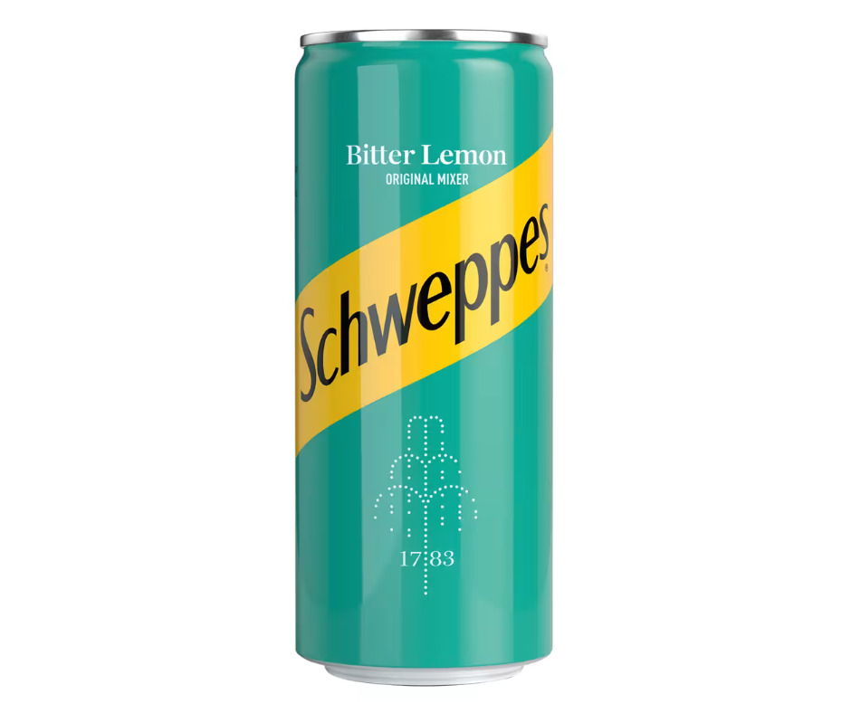 B/a gāzēts dzēriens Schweppes Bitter Lemon 0.33l CAN
