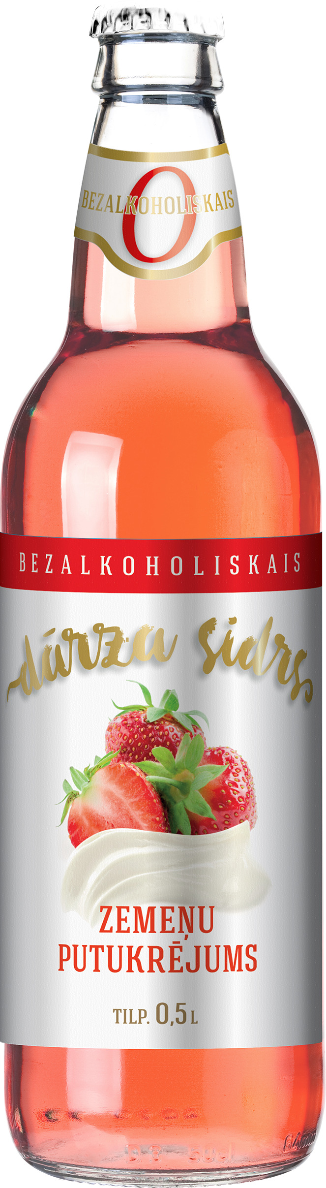 B/a sidrs Dārza zemeņu 0% 0.5l