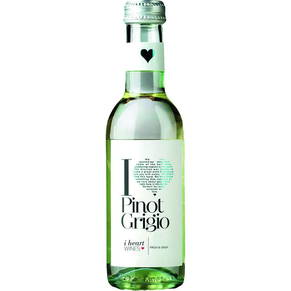 B.vīns I Heart Pinot Grigio  11,5%, 0,187L sauss