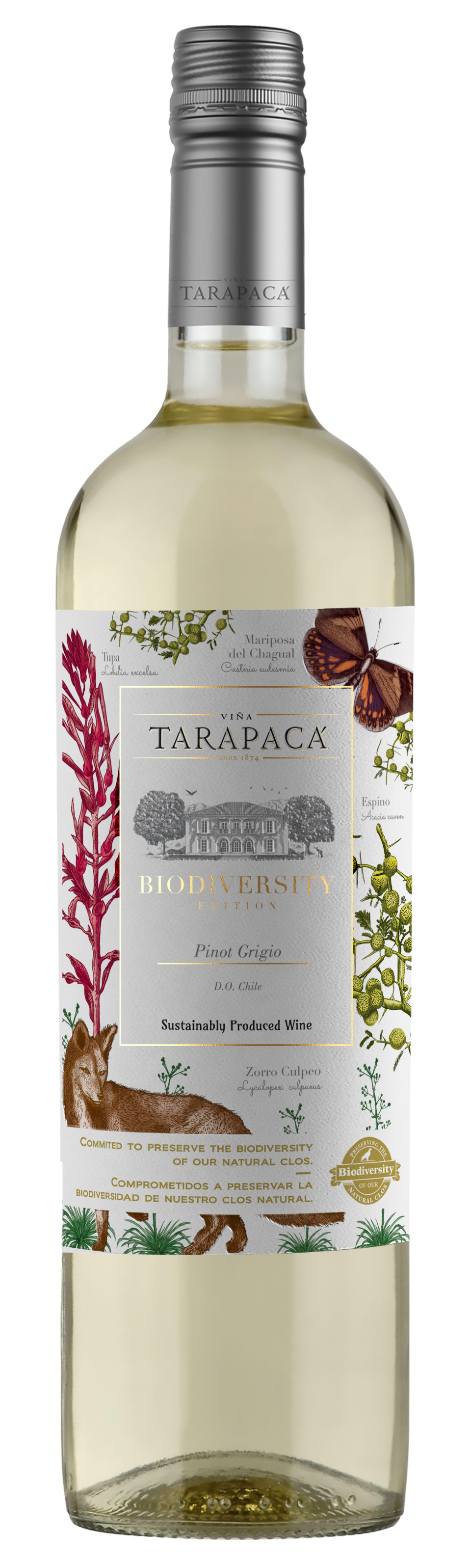 B.vīns Tarapaca Biodiversity Pinot Grigio sausais 12.5% 0.75l