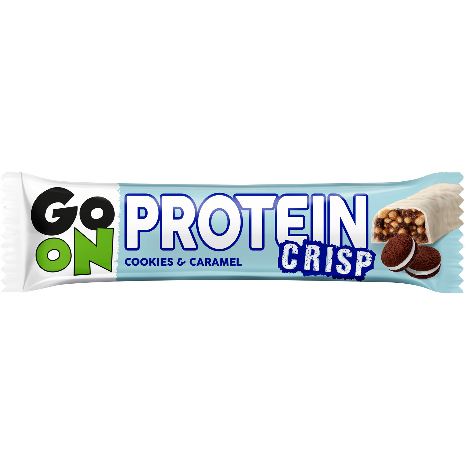 Batoniņš Protein Crisp ar cepumiem un karameli 50g, Go On
