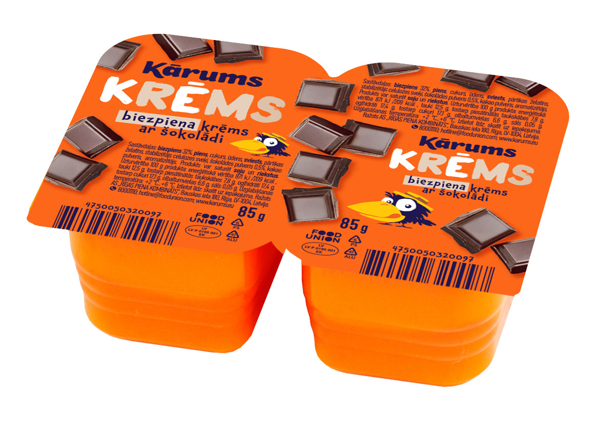 Biezpiena krēms ar šokolādi 85g, Kārums