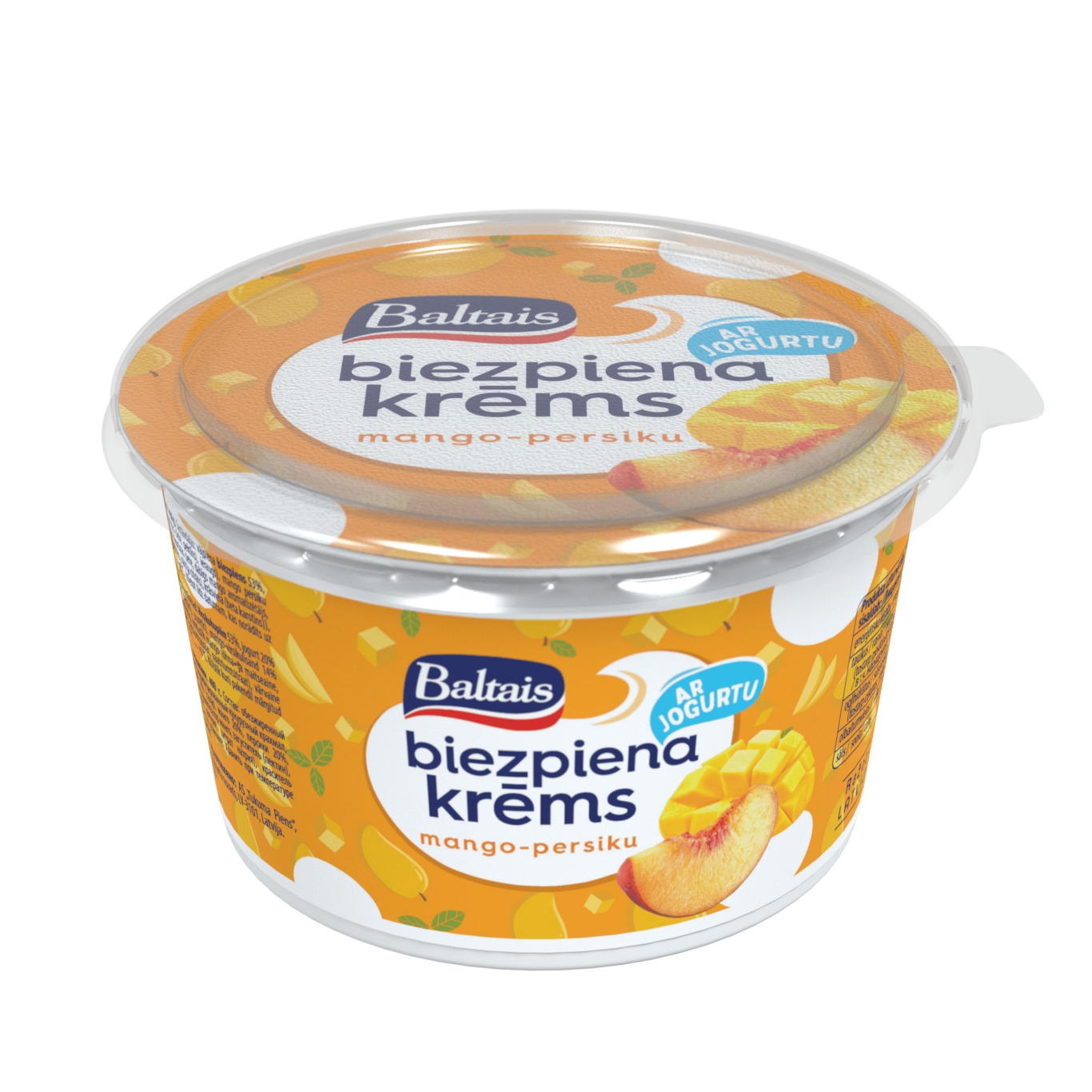 Biezpiena krēms Mango Persiku 400g, Baltais