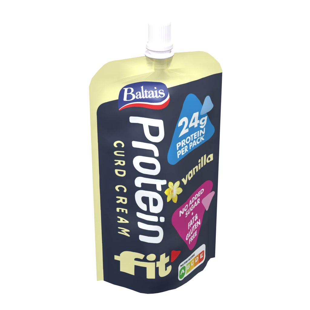 Biezpiena krēms vaniļas Protein 200g stāvpaka, Baltais