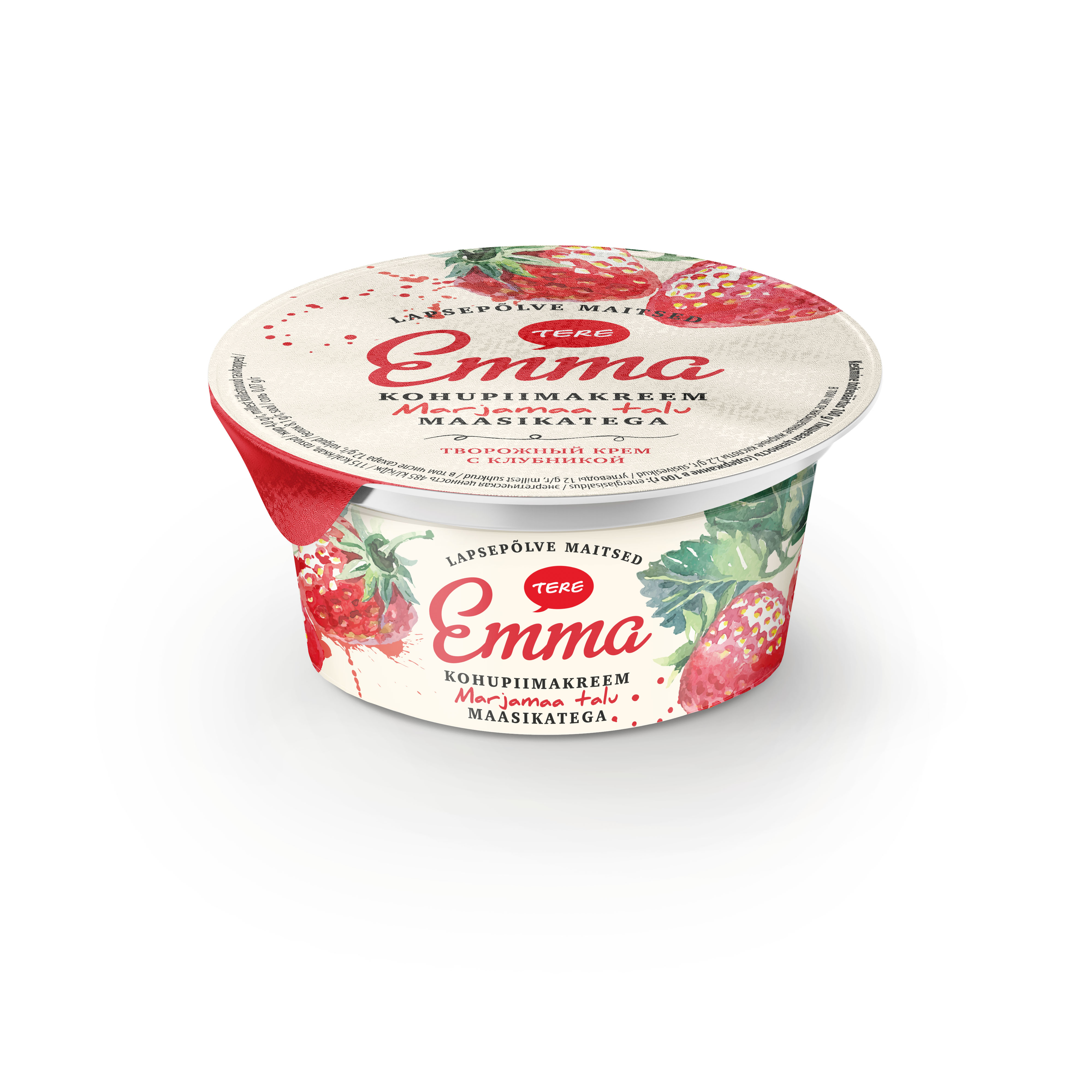 Biezpiena krēms zemeņu 150g, Emma