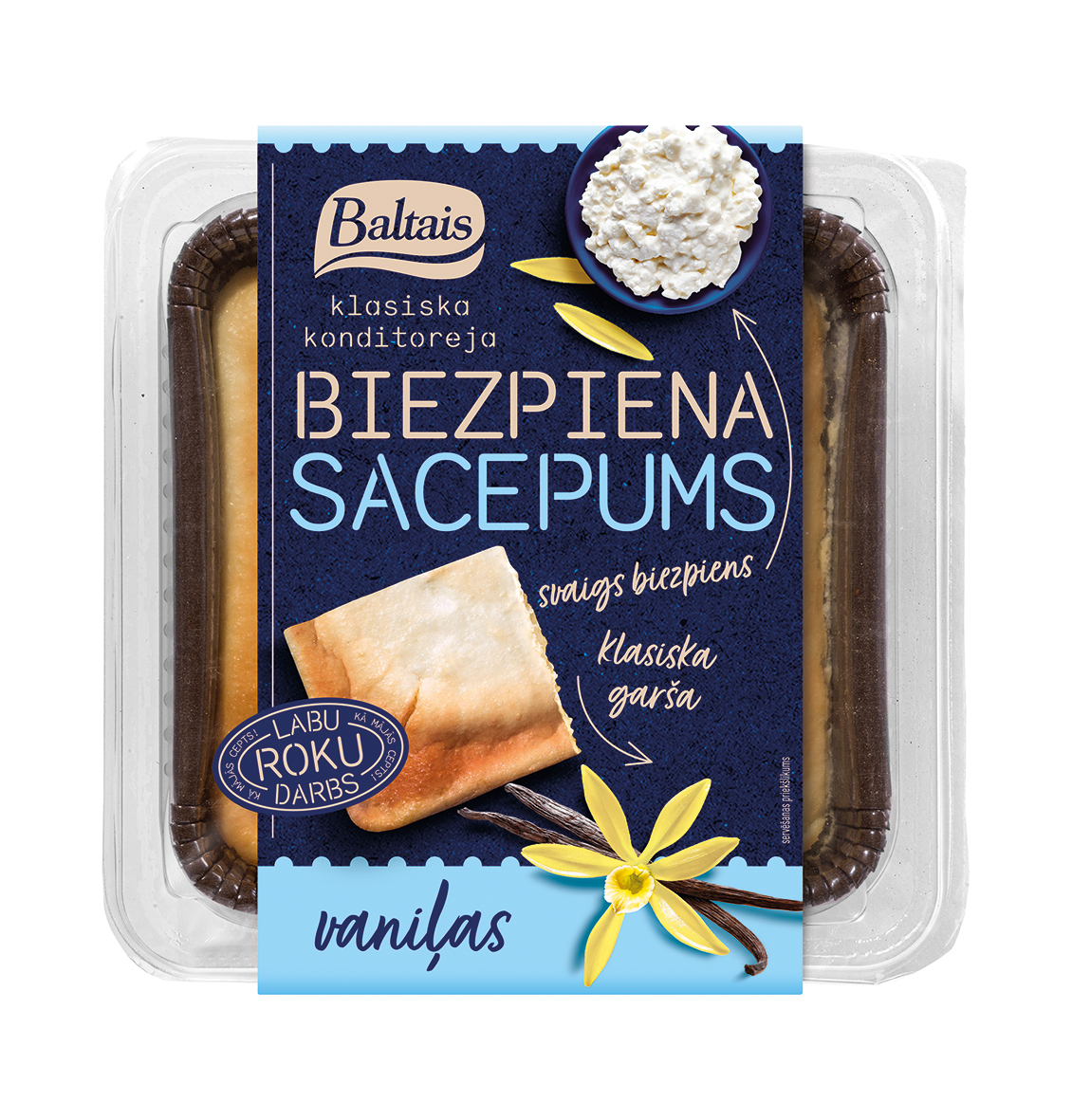 Biezpiena sacepums vaniļas 250g, Baltais