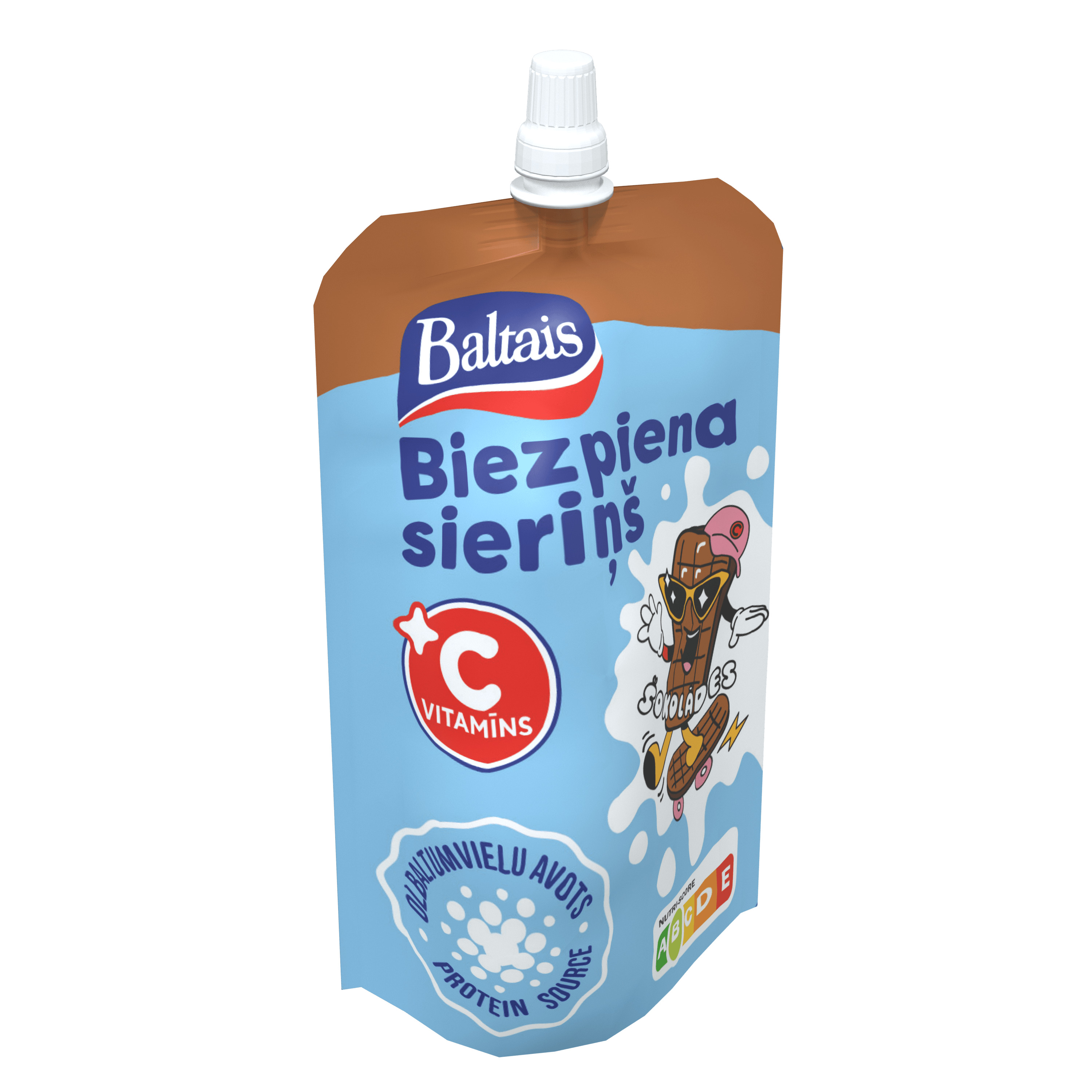 Biezpiena sieriņš šokolādes vit. C 100g, Baltais