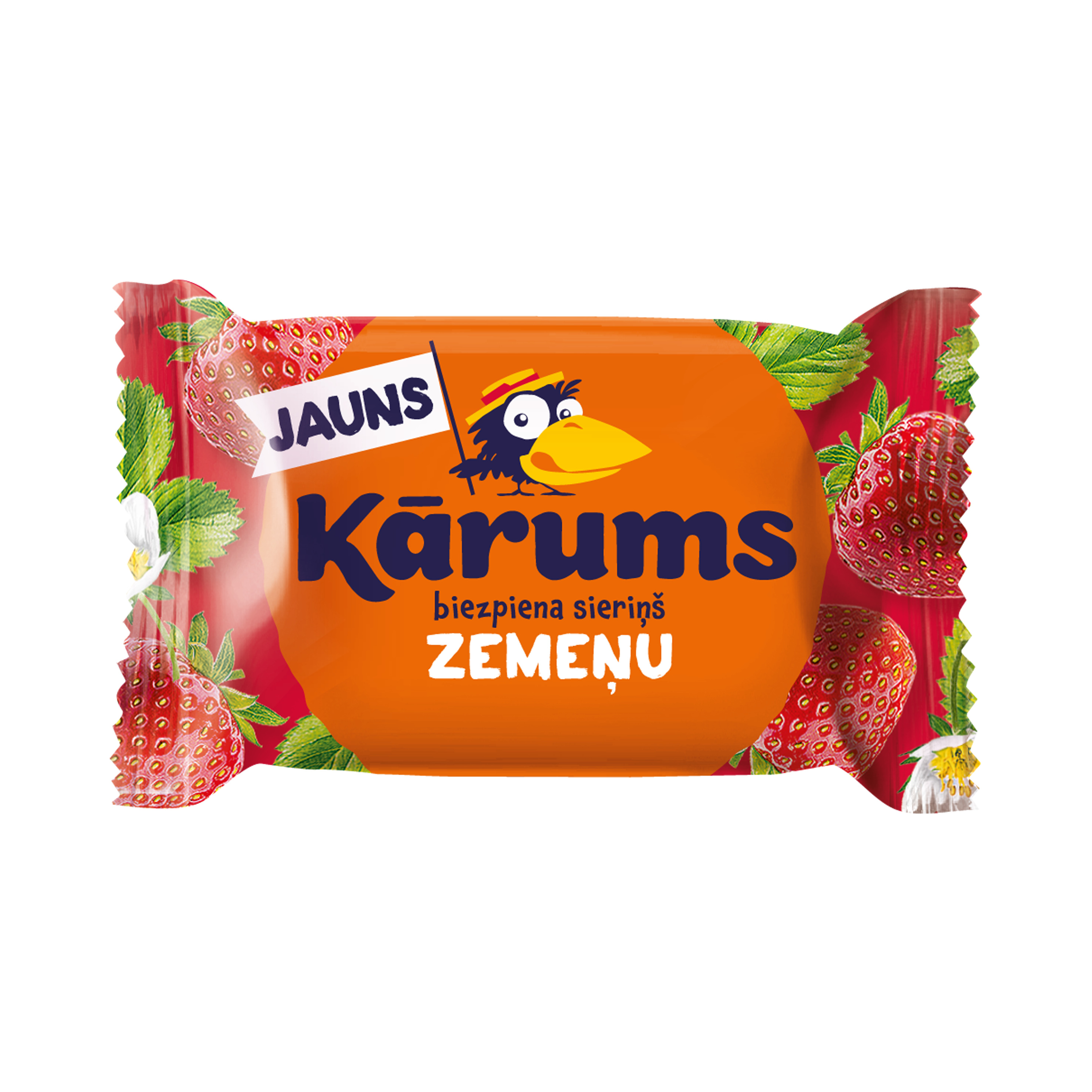 Biezpiena sieriņš zemeņu garšas glazūrā 45g, Kārums