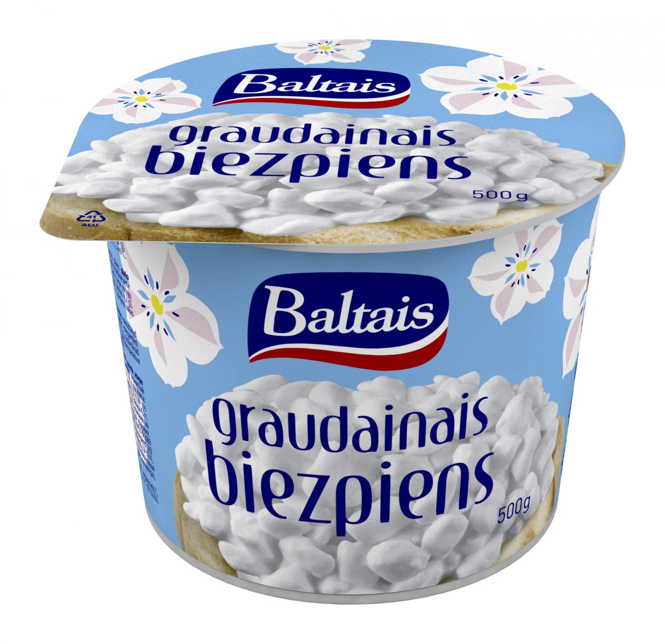 Biezpiens graudainais ar saldo krējumu 7.1% 500g, Baltais