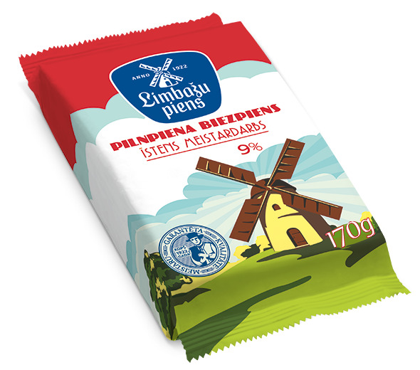 Biezpiens pilnpiena 9% 170g, Limbažu Piens