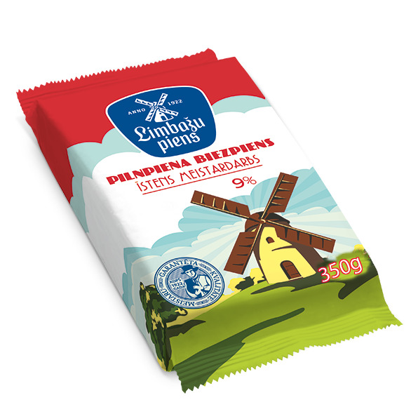 Biezpiens pilnpiena 9% 350g, Limbažu Piens