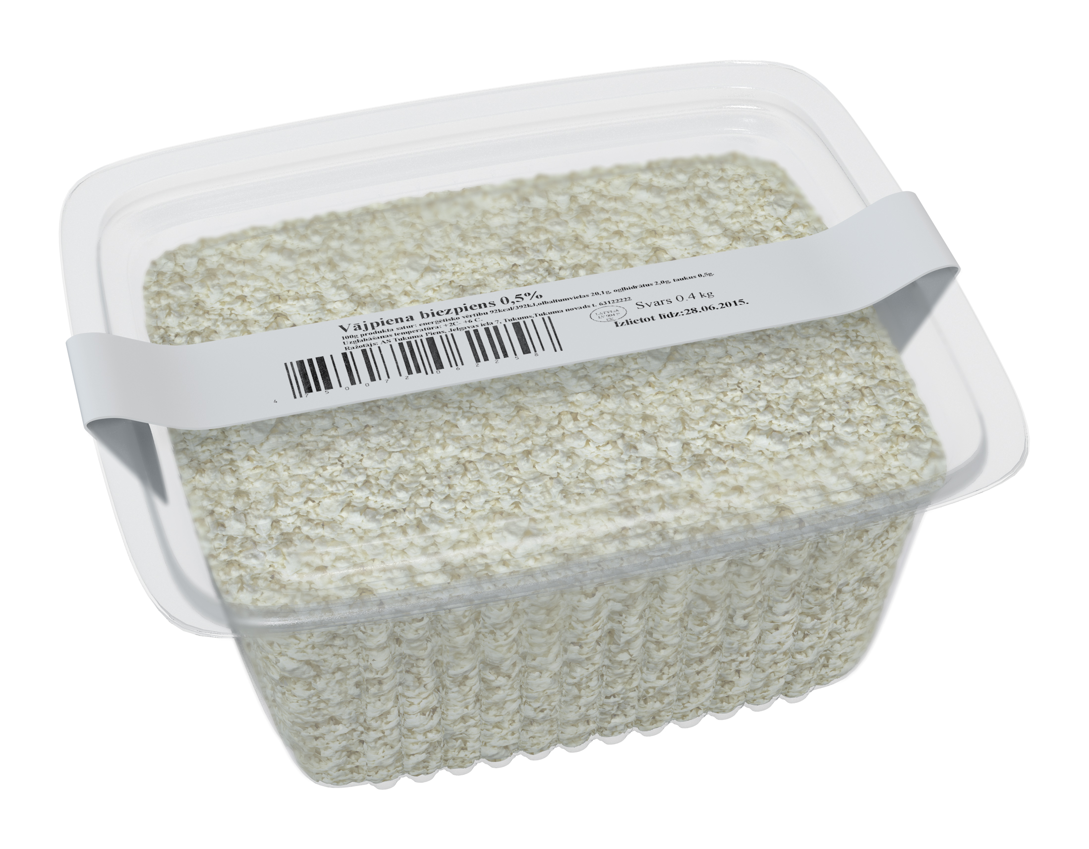 Biezpiens vājpiena 0.5% 400g kārbā, Tukuma Piens