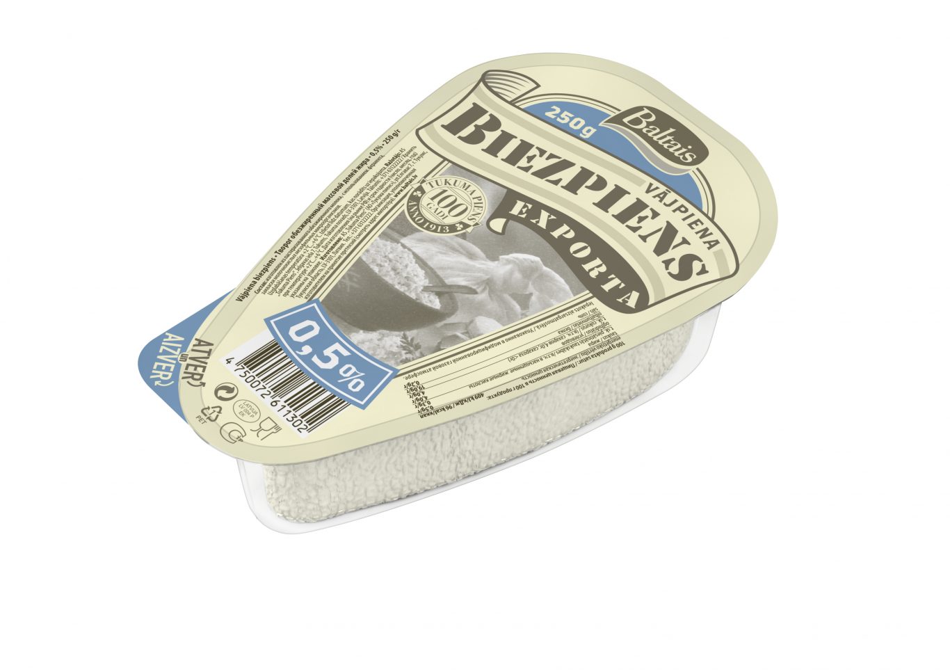 Biezpiens vājpiena Exporta 0.5% 250g, Baltais