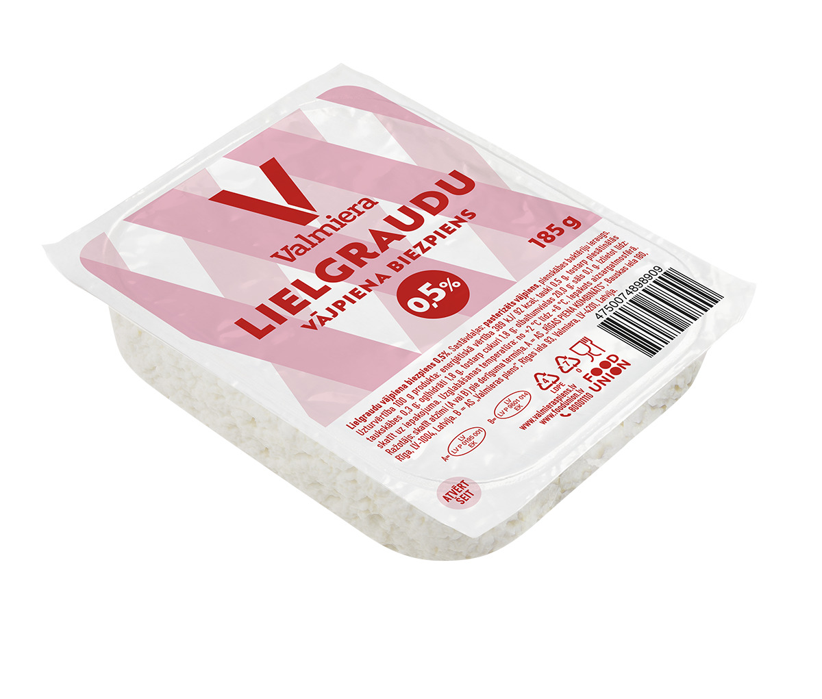 Biezpiens vājpiena Lielgraudu 0.5% 185g, Valmiera