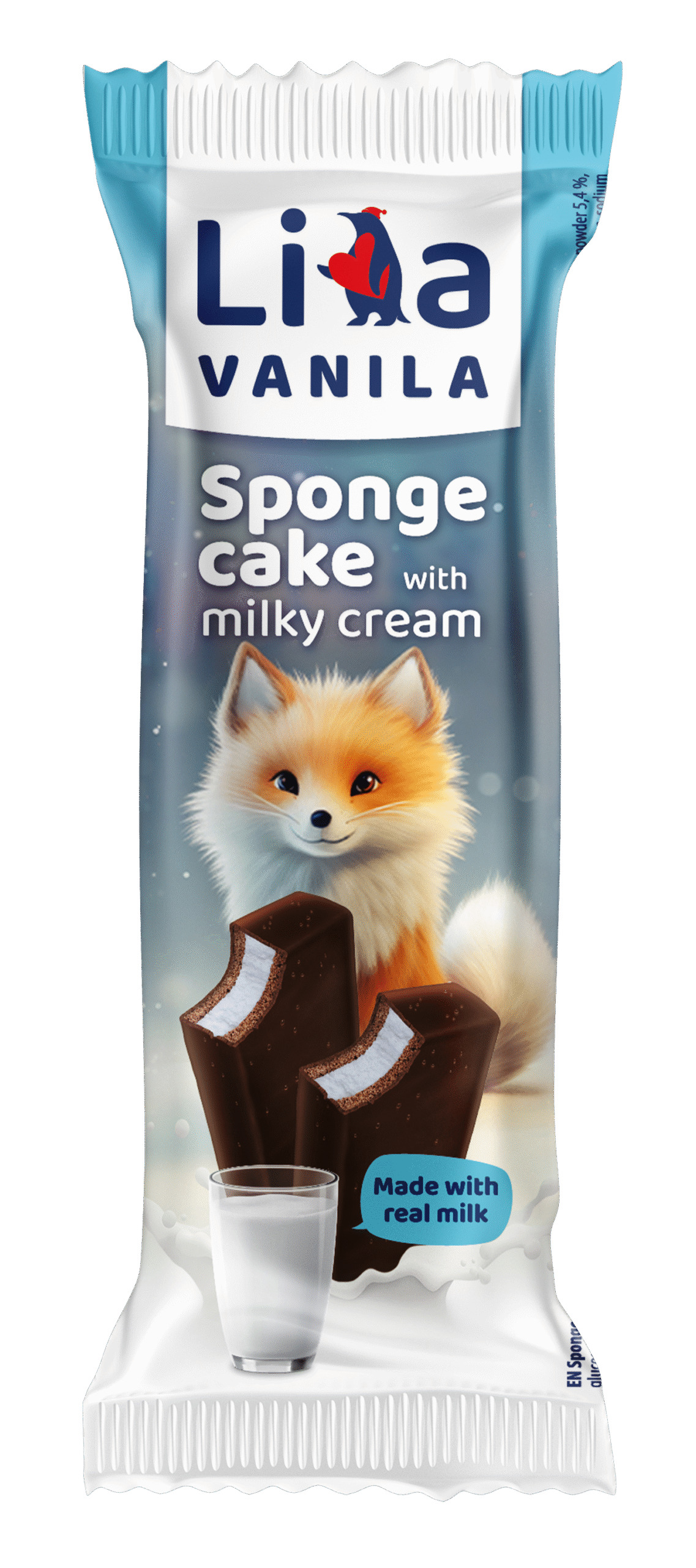 Biskvīta batoniņš ar piena pildījumu 30g, Lila Vanila