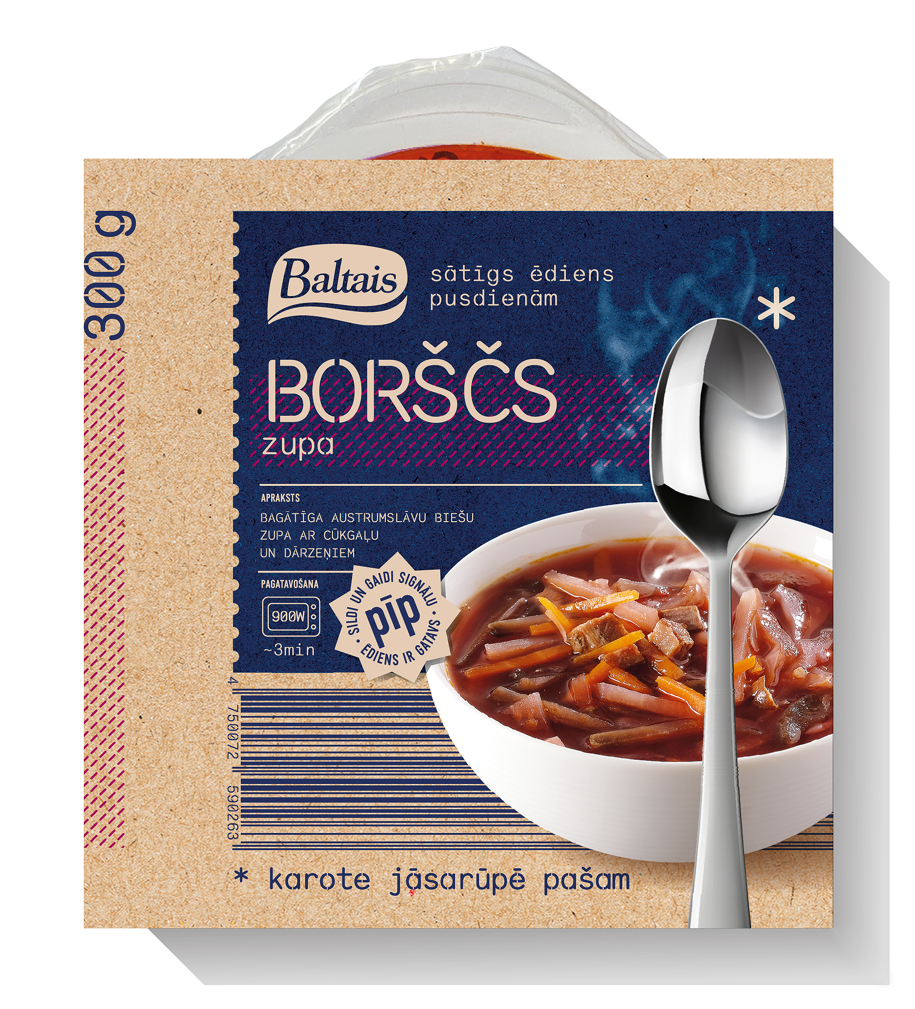 Borščs 300g, Baltais
