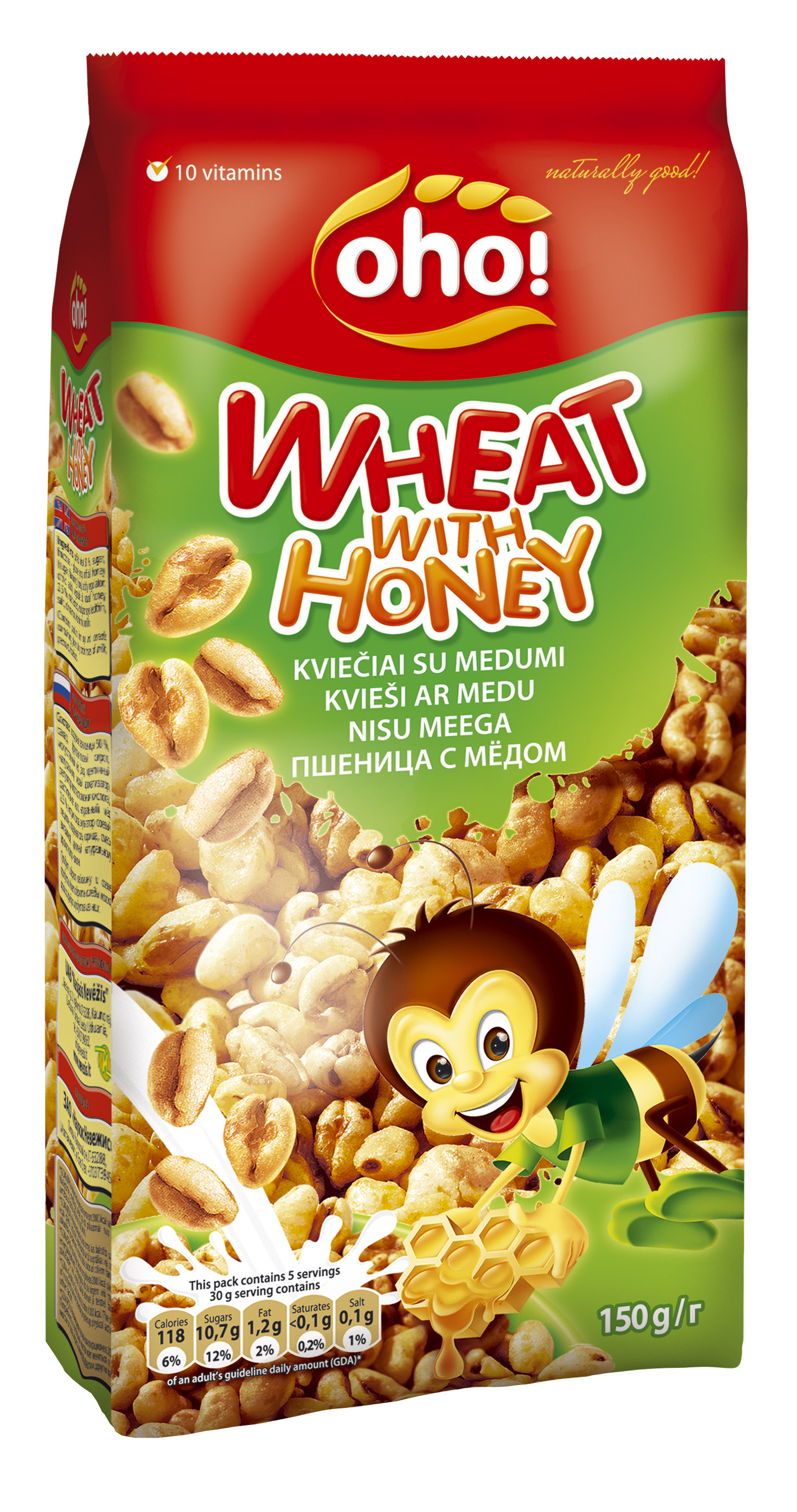Brokastu pārslas kvieši ar medu 150g, Oho!