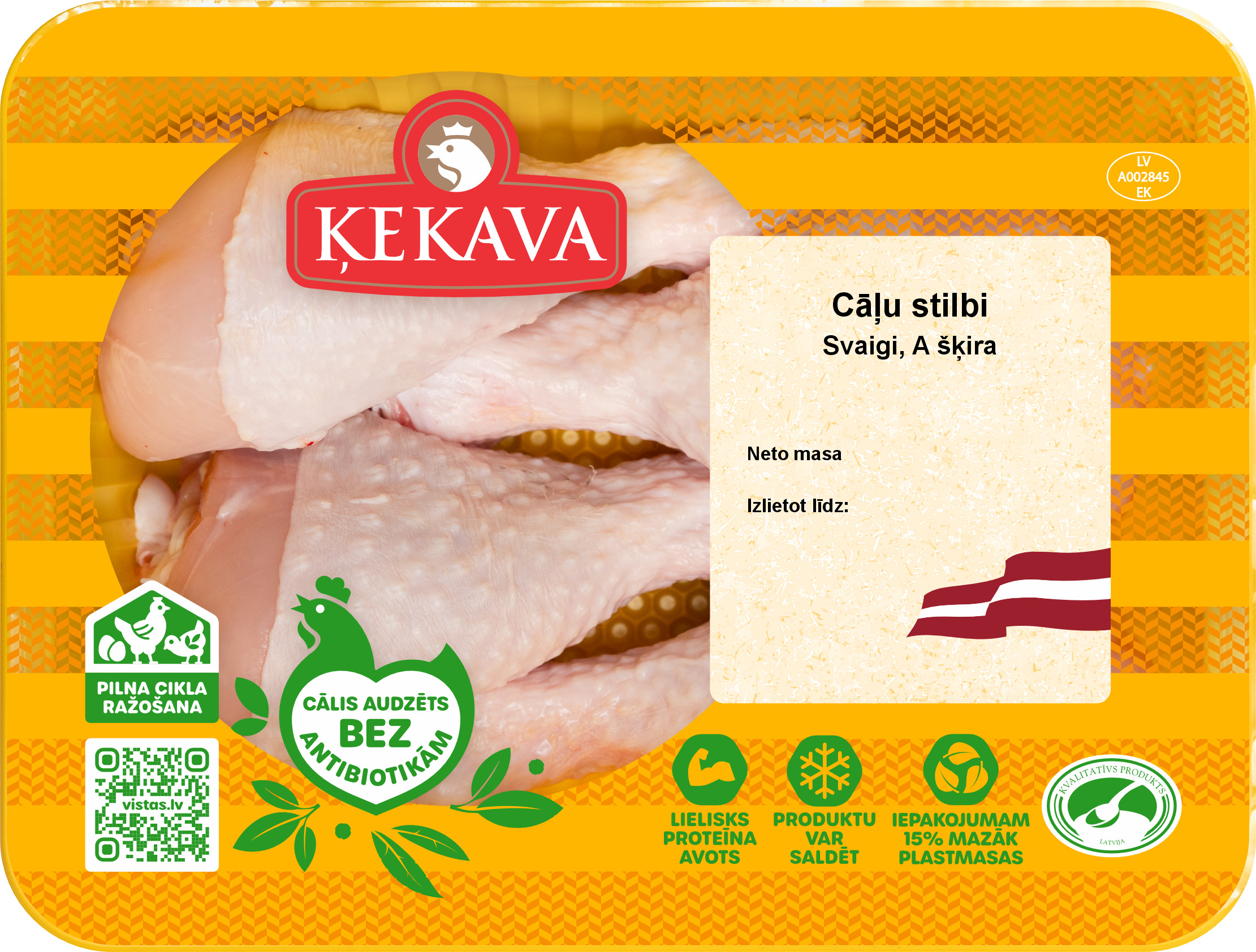 Cāļu stilbi svaigi, atdzesēti A kat. safasēti, sverami, Ķekava