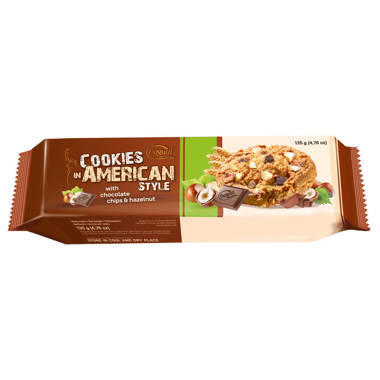 Cepumi American Style ar riekstiem un šok. gab. 135g, Bogutti