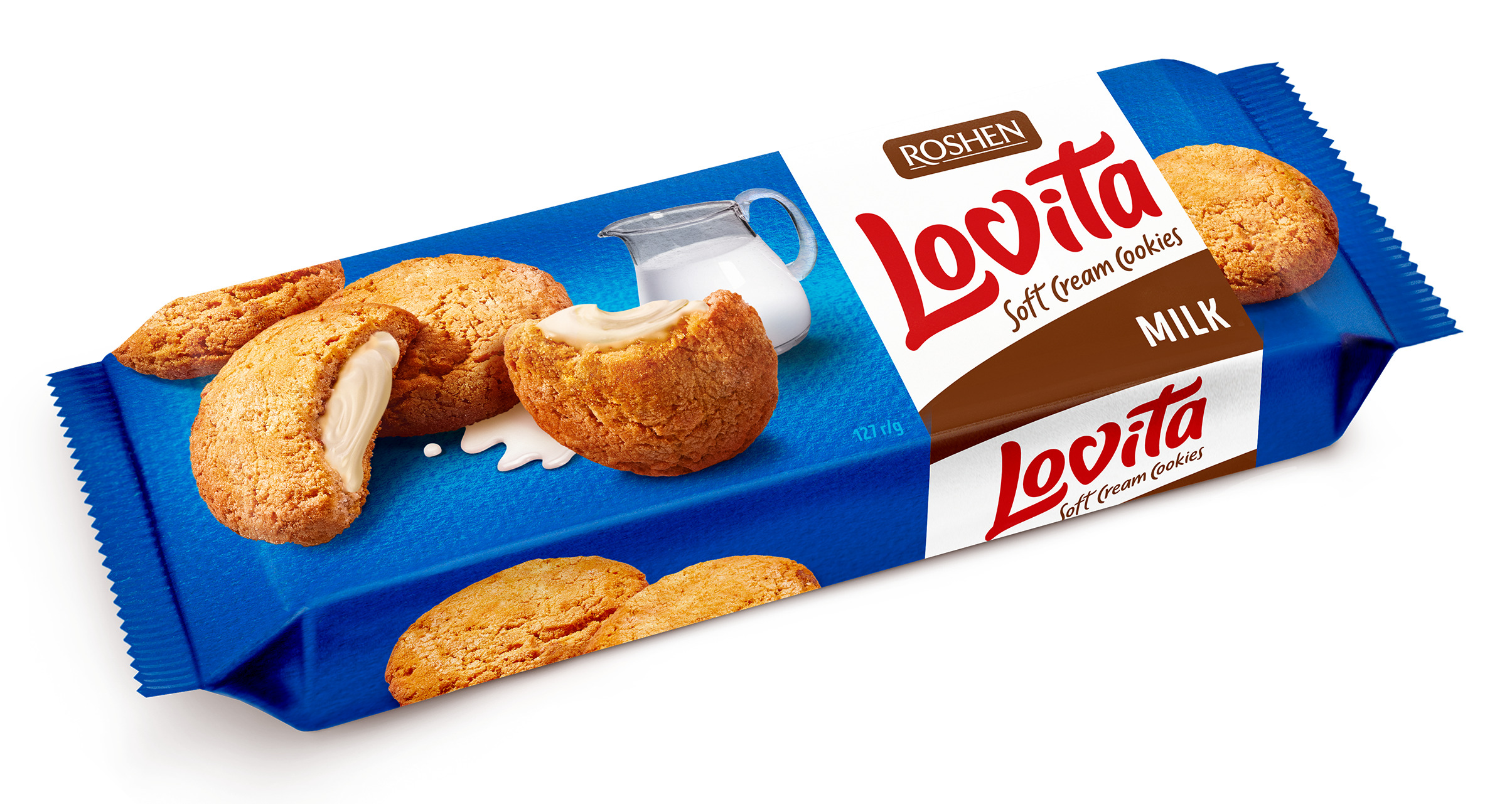 Cepumi ar piena krēma pild. Lovita Soft 127g, Roshen