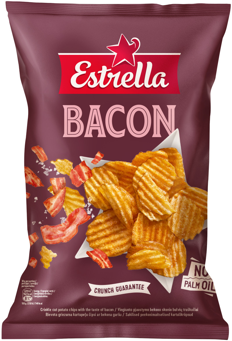 Čipsi ar bekona garšu 130g, Estrella