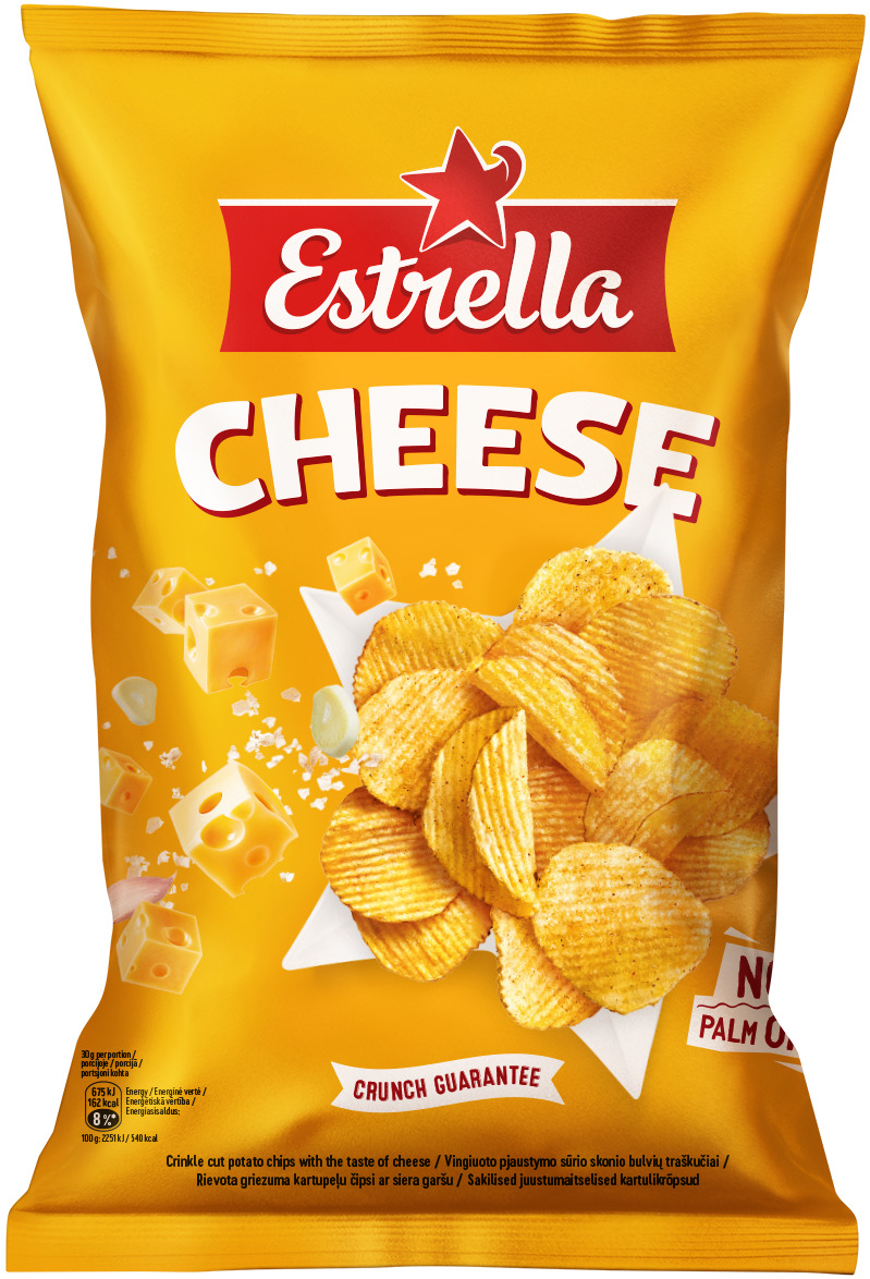 Čipsi ar siera garšu 130g, Estrella