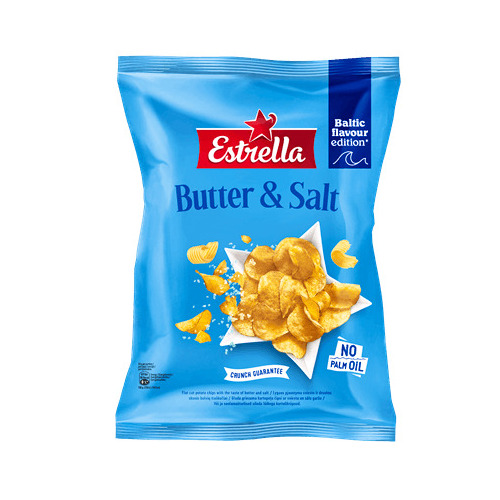 Čipsi ar sviesta un sāls garšu 170g, Estrella