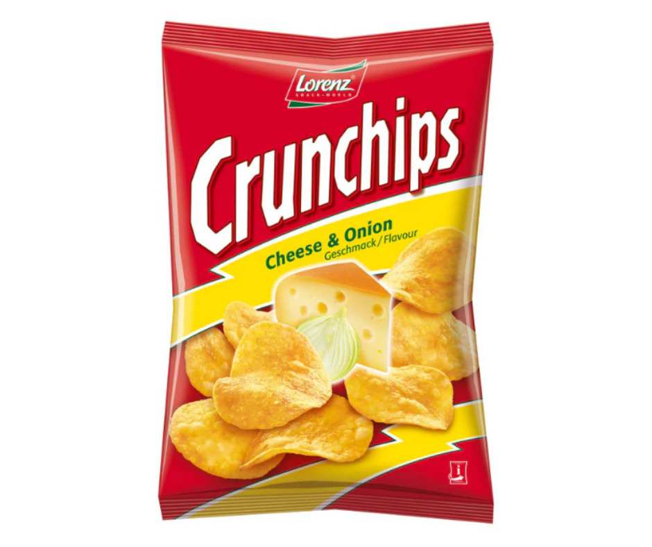 Čipsi Crunchips Siers  and  sīpoli 100g, Lorenz