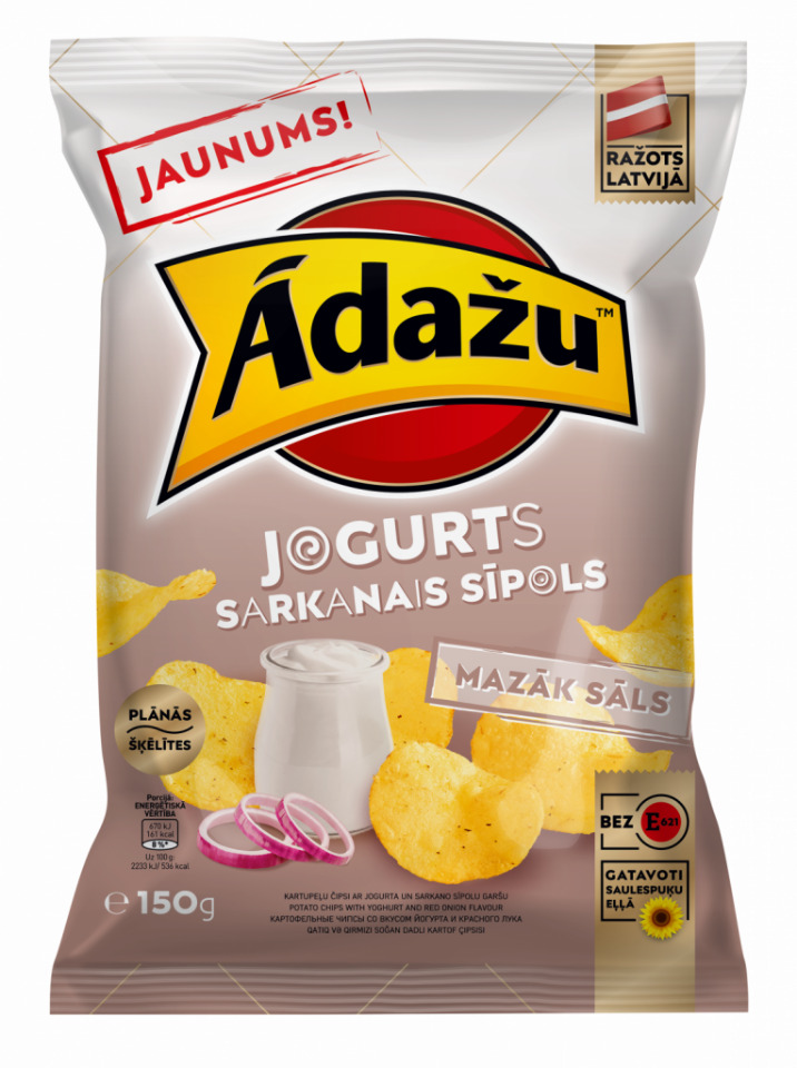 Čipsi Jogurts un sarkanais sīpols 130g, Ādažu