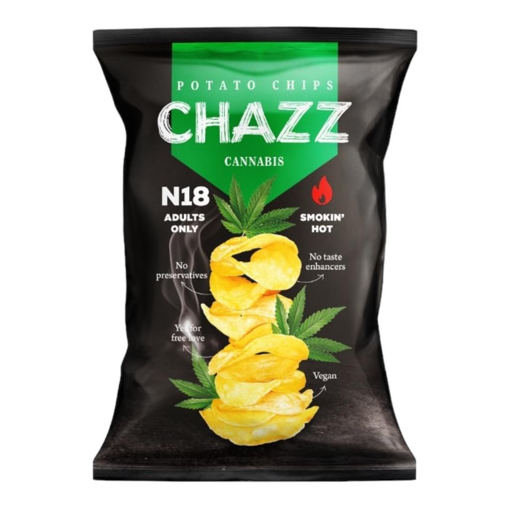 Čipsi kartupeļu ar kaņepēm un halapenjo 90g, Chazz