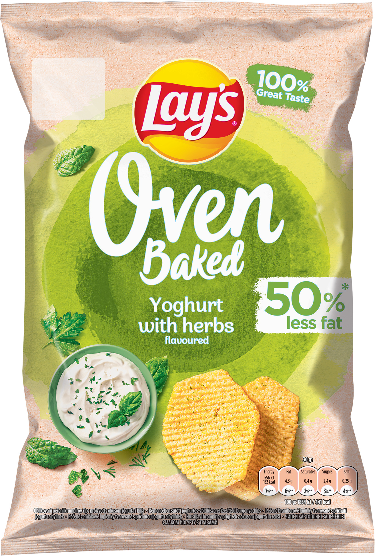 Čipsi Oven Baked jogurta un zaļumu g. 110g, Lays