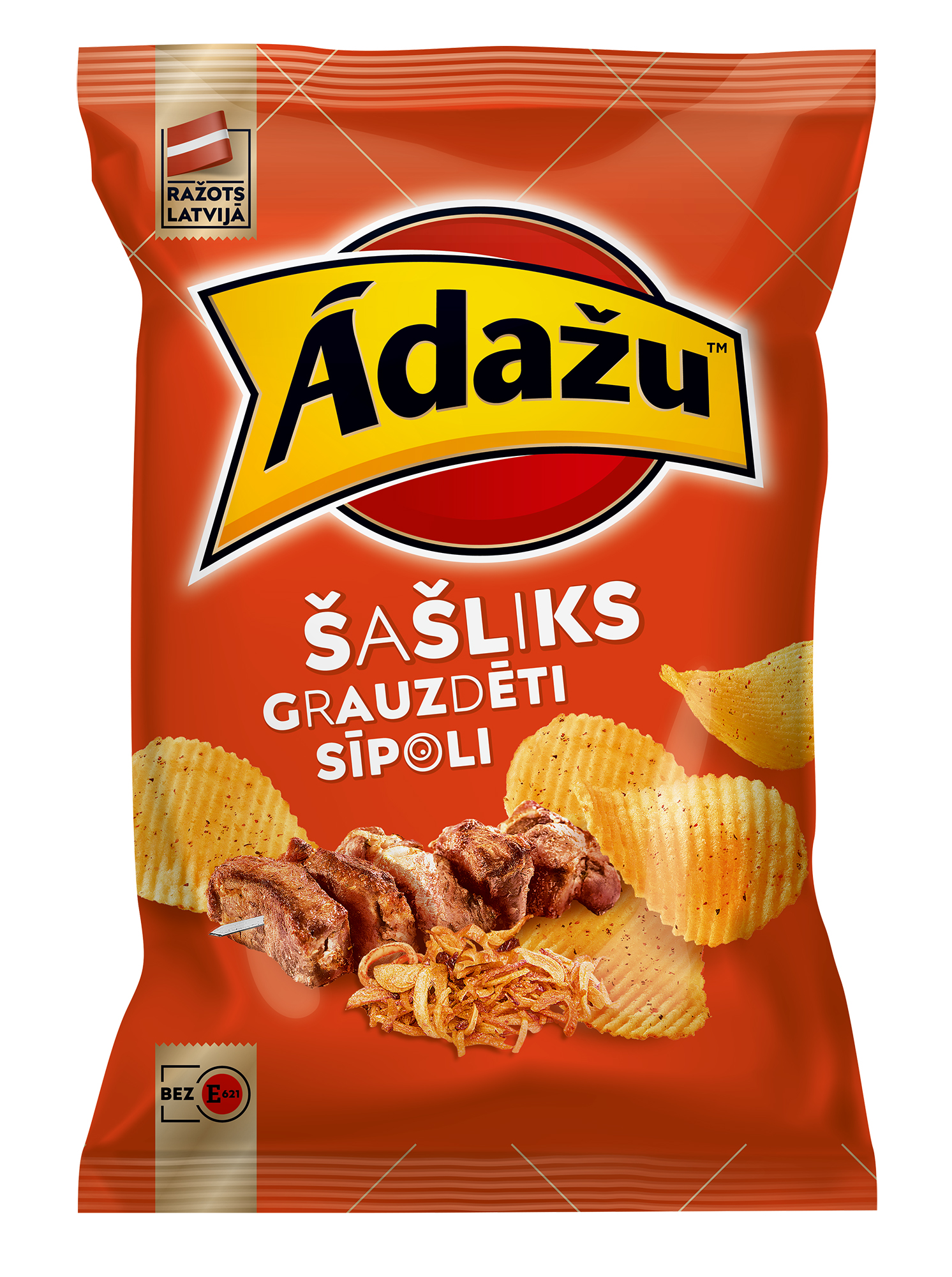 Čipsi šašliks un grauzdēti sīpoli 130g, Ādažu