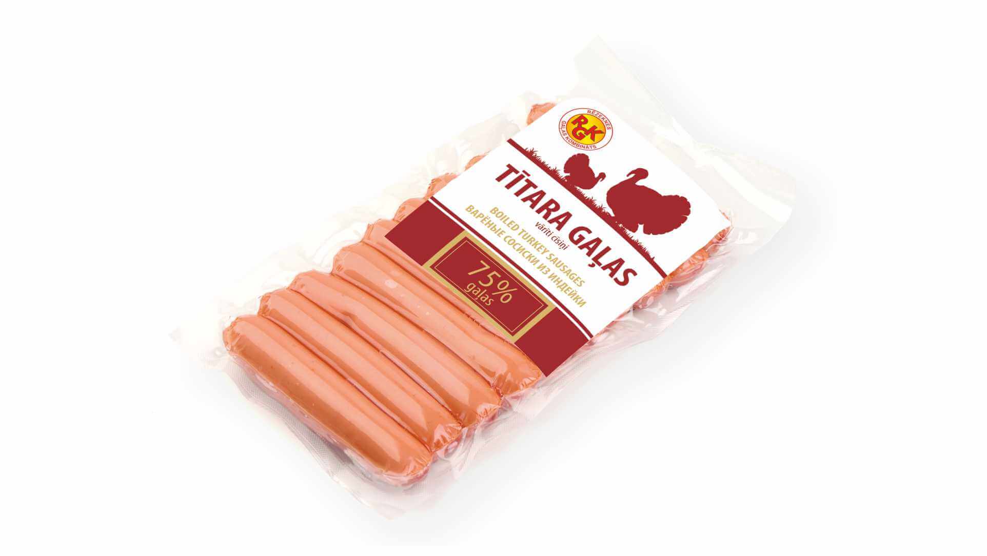 Cīsiņi vārīti 75% Tītara gaļas 300g, RGK