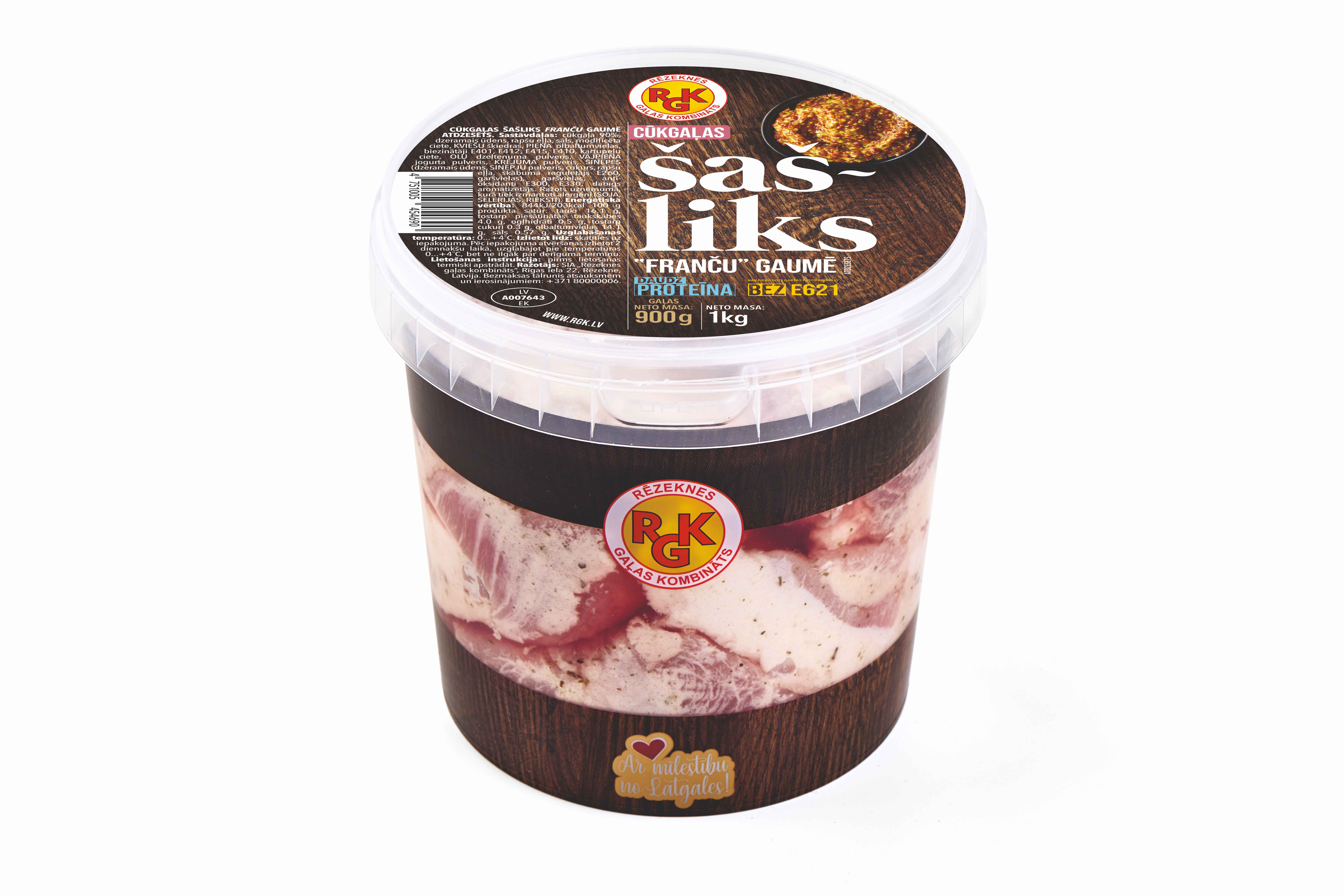 Cūkgaļas šašliks franču gaumē 1kg, RGK