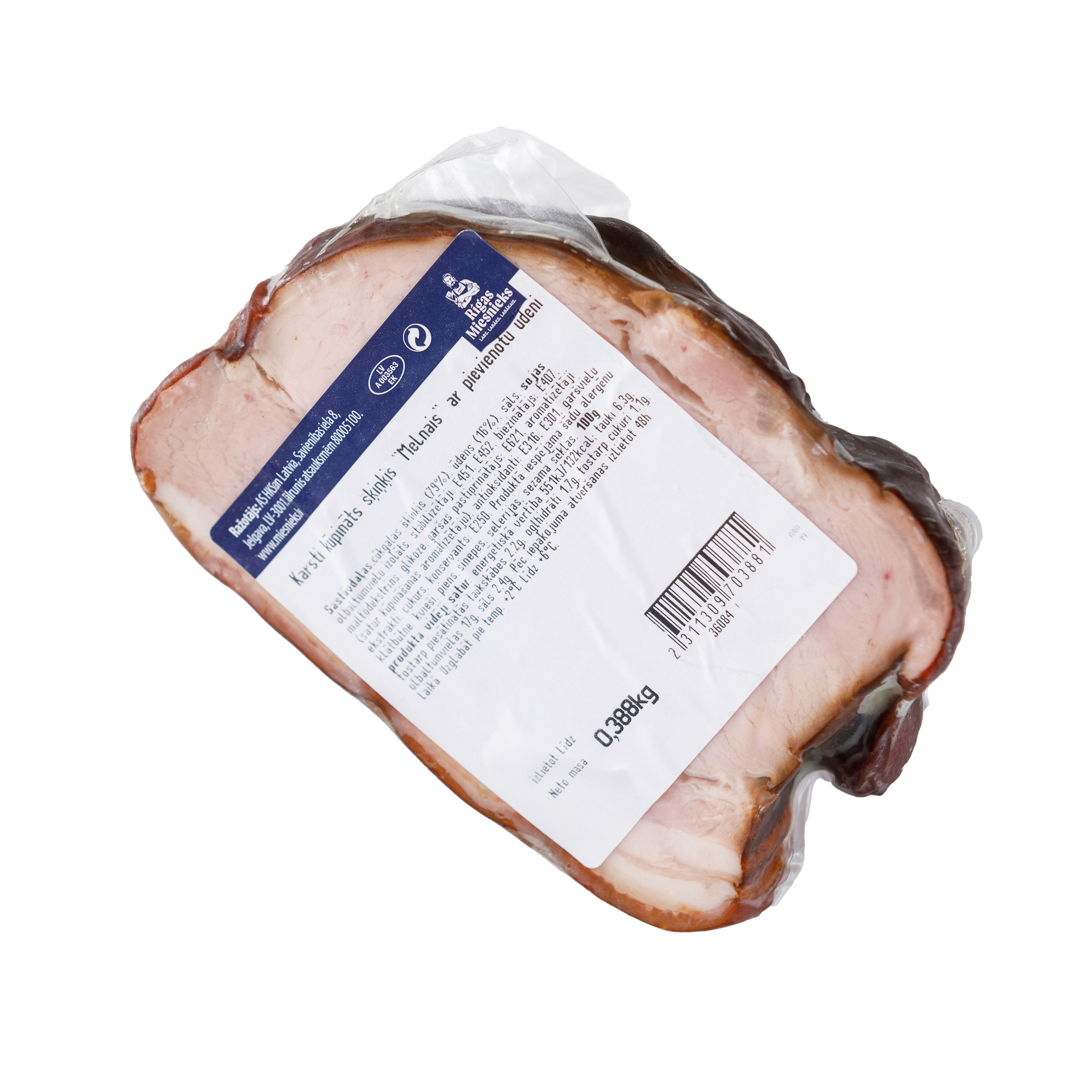 Cūkgaļas šķiņķis kūpināts Melnais fas., sverams, RM