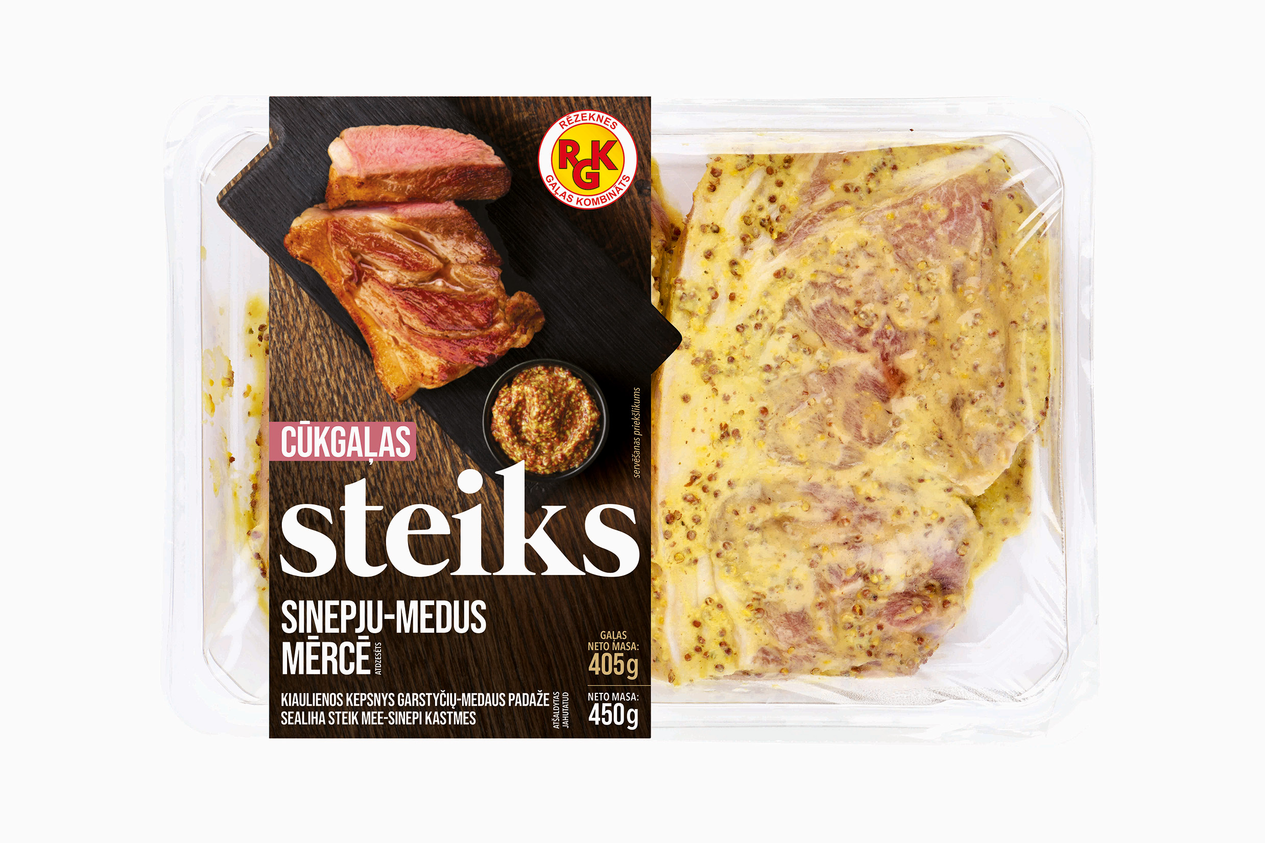 Cūkgaļas steiks sinepju - medus mērcē, atdzesēts /kārbā/ 450g (405g), RGK